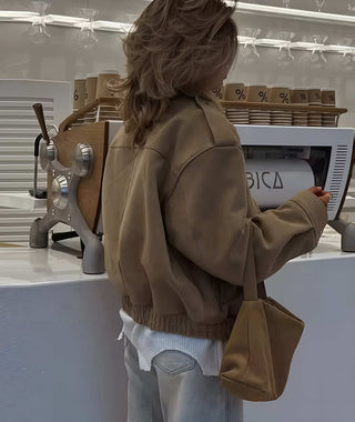 Sophia - Trendige Kunstlederjacke in Beige