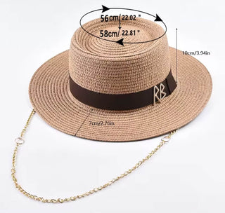 Urban Chic – Strohhut mit Kette, Band