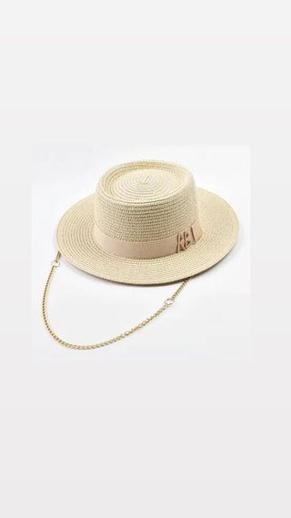 Urban Chic – Strohhut mit Kette, Band