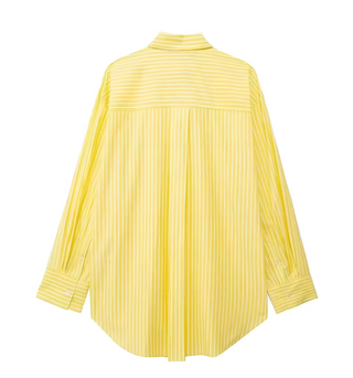 Sunny Stripes Zweiteiler – gelbes Set mit Bluse, Hose