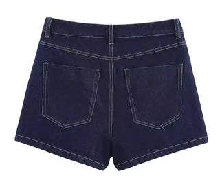 Jade – Dunkelblaues Jeans-Set mit oversized Jacke, Skort