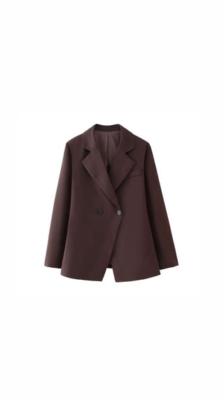 Asymmetrischer Blazer – Eleganter Look in Beige oder Braun