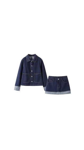 Rinalda Denim-Zweiteiler: Jeansjacke & Rock