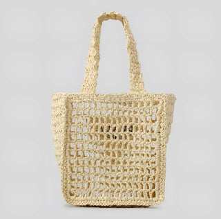 Coastal Charm – gehäkelte Strandtasche in Raffia-Optik
