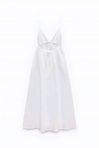 Rawe - Weißes, rückenfreies Sommerkleid mit Spaghettiträgern