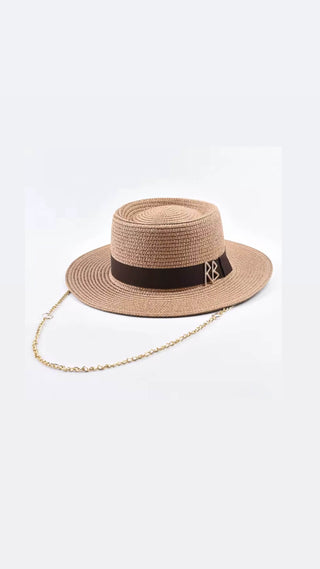 Urban Chic – Strohhut mit Kette, Band