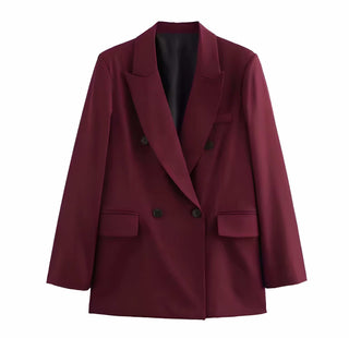 Leona – Oversized Blazer in Bordeaux