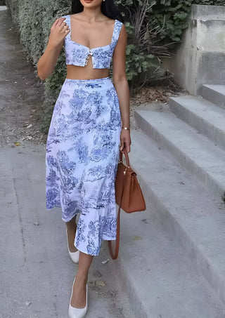 Diora Set – Zweiteiliges Sommer-Outfit mit Toile-de-Jouy-Print