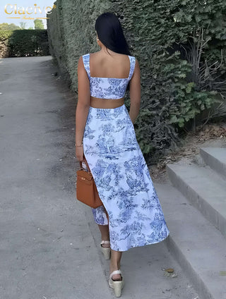 Diora Set – Zweiteiliges Sommer-Outfit mit Toile-de-Jouy-Print
