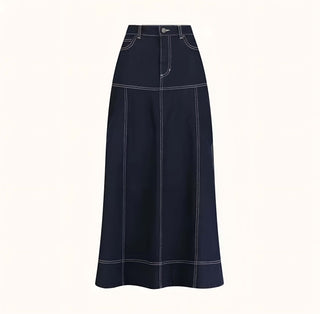 Urban Frame Set – Cropped Shirt, Strukturierter Maxirock in Denim