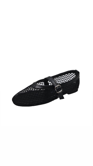 Ruth Netzballerinas – Atmungsaktive Sommerschuhe Schwarz & Beige