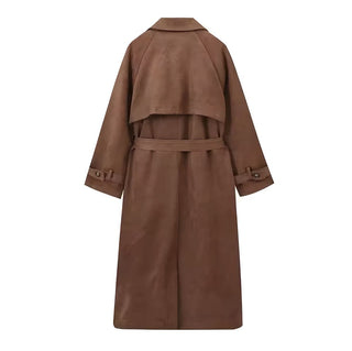 Sueda - Trenchcoat in Kunstveloursleder