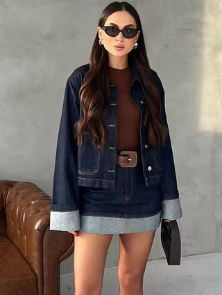 Rinalda Denim-Zweiteiler: Jeansjacke & Rock