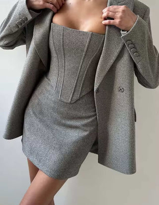 Arielle – Blazer Set mit Corsage & Minirock