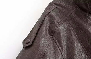 Wanda – Oversize Lederjacke im Biker-Stil in Schwarz oder Braun