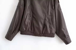 Wanda – Oversize Lederjacke im Biker-Stil in Schwarz oder Braun