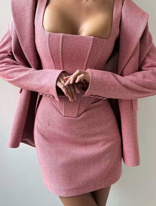 Arielle – Blazer Set mit Corsage & Minirock