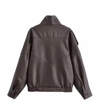 Wanda – Oversize Lederjacke im Biker-Stil in Schwarz oder Braun