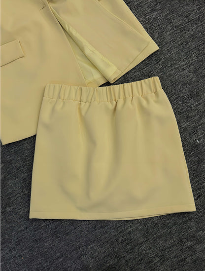 Yellowa - Conjunto de blazer y falda amarillos