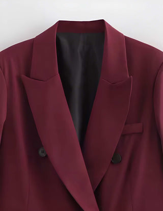 Leona – Oversized Blazer in Bordeaux