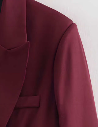 Leona – Oversized Blazer in Bordeaux