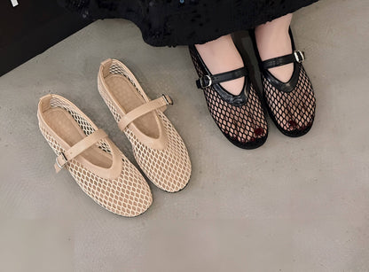 New Round Head Buckle Mary Jane Shoes Women