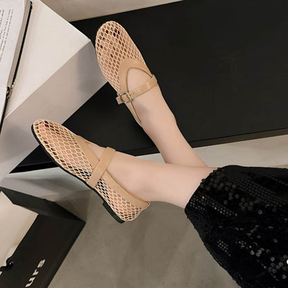 New Round Head Buckle Mary Jane Shoes Women