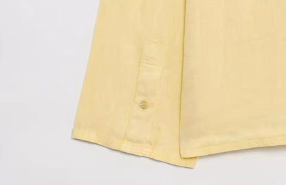 Branda Gelber Zweiteiler - Sommer-Set aus Bluse & Shorts