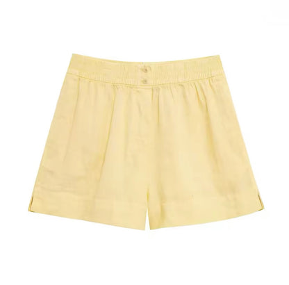 Branda Gelber Zweiteiler - Sommer-Set aus Bluse & Shorts