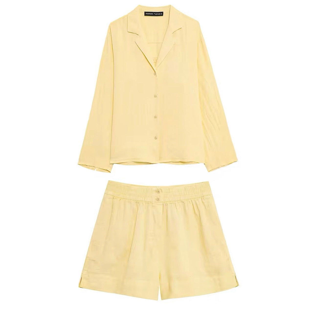 Branda Gelber Zweiteiler - Sommer-Set aus Bluse & Shorts