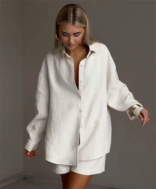 Branda Gelber Zweiteiler - Sommer-Set aus Bluse, Shorts