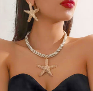 Ocean Muse – Schmuck-Set mit Seestern oder Muschel in Goldoptik