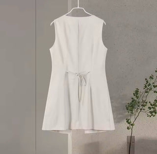 Barta Sommer-Set – Top, Minirock mit Knöpfen in Grau