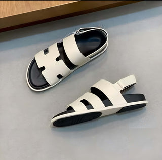 Tulum Ledersandalen – Flache Sommersandalen mit H-Riemen, verstellbarem Fersenriemen
