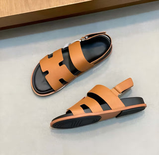 Tulum Ledersandalen – Flache Sommersandalen mit H-Riemen, verstellbarem Fersenriemen