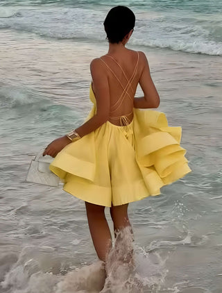 Soléa – Rückenfreies Sommerkleid mit Volumenrock