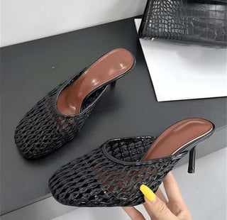 Mila Mesh Mules – Sommerliche Kitten Heels mit Mesh-Struktur