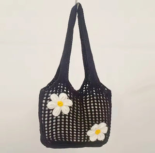 Daisy Knit Tote – Häkel-Shopper mit 3D-Blumen