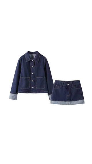 Rinalda Denim-Zweiteiler: Jeansjacke, Rock