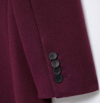 Burgunda - Langer Wollmantel in Burgundy