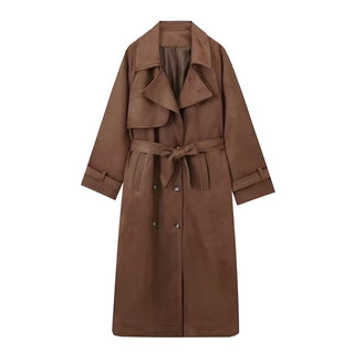 Sueda - Trenchcoat in Kunstveloursleder